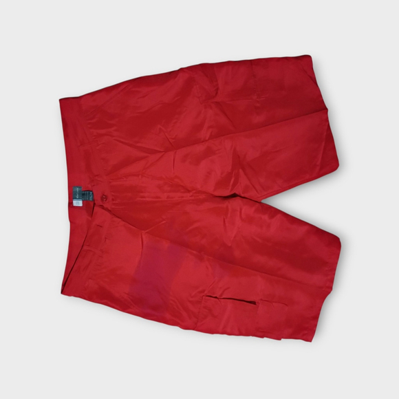 Men's Cargo Shorts Red Solid Color Size 38 - Picture 1 of 3